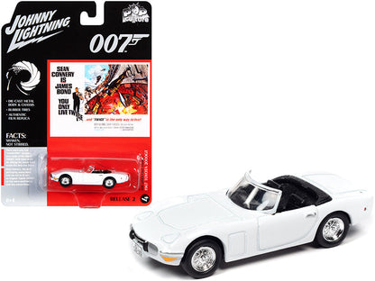 1967 Toyota 2000GT Convertible White (James Bond 007) "You Only Live Twice" (1967) Movie "Pop Culture" Series 1/64 Diecast Model Car by Johnny Lightning  free shipping USA