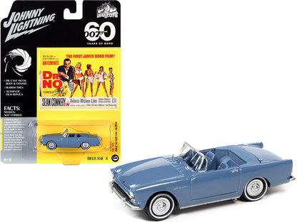 1962 Sunbeam Alpine Convertible Lake Blue James Bond 007 "Dr. No" (1962) Movie "Pop Culture" Series 3 1/64 Diecast Model Car by Johnny Lightning  free shipping USA