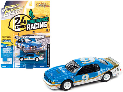 1986 Ford Thunderbird Stock Car #9 Bright Blue "Go-Po-Po-Go!" 24 Hours of Lemons "Street Freaks" Series Limited Edition to 8058 pieces Worldwide 1/64 Diecast Model Car by Johnny Lightning  free shipping USA
