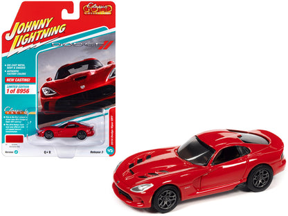 2014 Dodge Viper SRT Adrenaline Red "Classic Gold Collection" Series Limited Edition to 8956 pieces Worldwide 1/64 Diecast Model Car by Johnny Lightning  free shipping USA