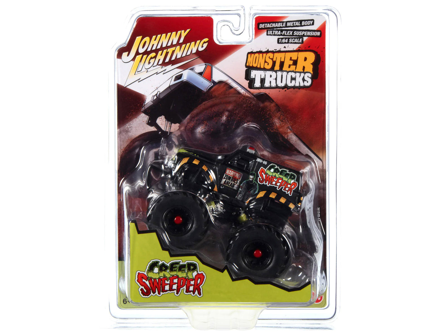 "Creep Sweeper" Monster Truck "Zombie Response Unit" with Black Wheels "Monster Trucks" Series 1/64 Diecast Model by Johnny Lightning  free shipping USA