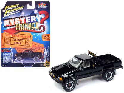 1985 Toyota SR5 Pickup Truck Black "Mystery Matinee" Movie Pop Culture 2024 Release 1 1/64 Diecast Model Car by Johnny Lightning  free shipping USA
