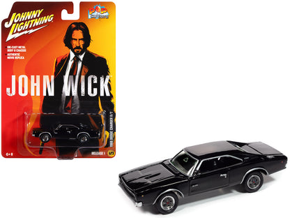 1968 Dodge Charger R/T Black "John Wick" (2014) Movie "Pop Culture" 2025 Release 1 1/64 Diecast Model Car by Johnny Lightning  free shipping USA