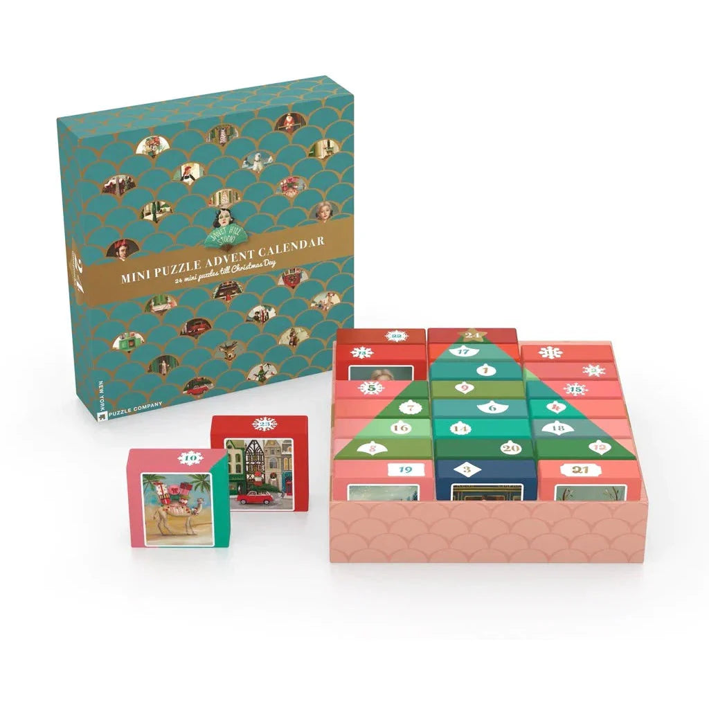 Janet Hill Advent Calendar - 24 Set of 100 Piece Mini Jigsaw Puzzles NYPC