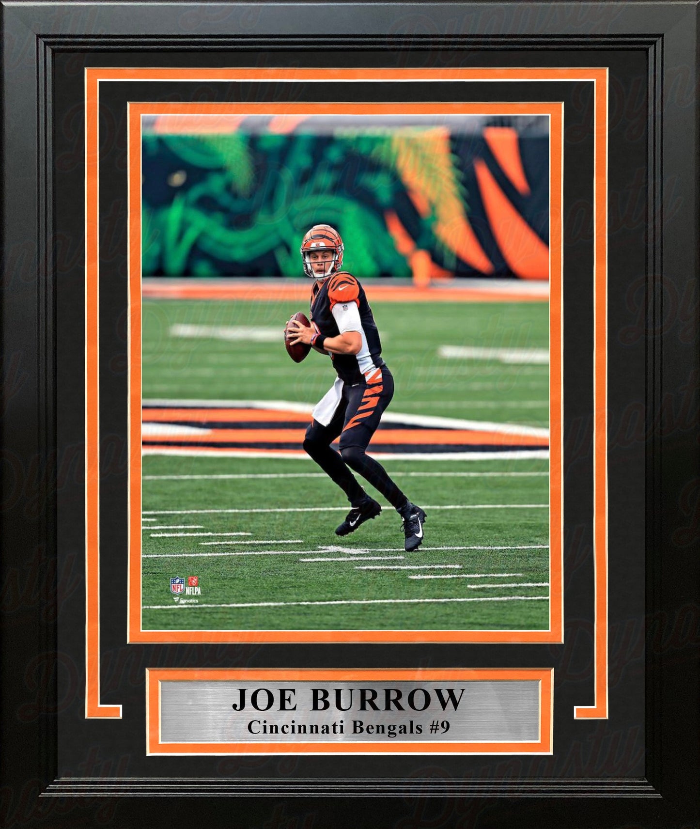 Joe Burrow in Action Cincinnati Bengals 8" x 10" Framed Football Photo