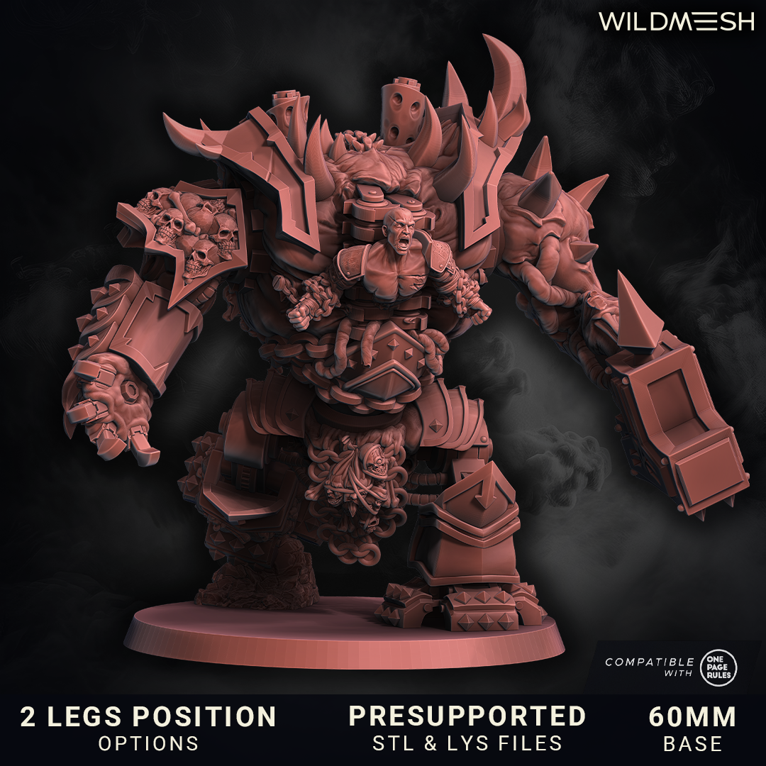 Chaos Wrath Juggernaut Multipart Set by WildMesh – Resin Printed Grimdark Sci-Fi Mini (28/32mm)
