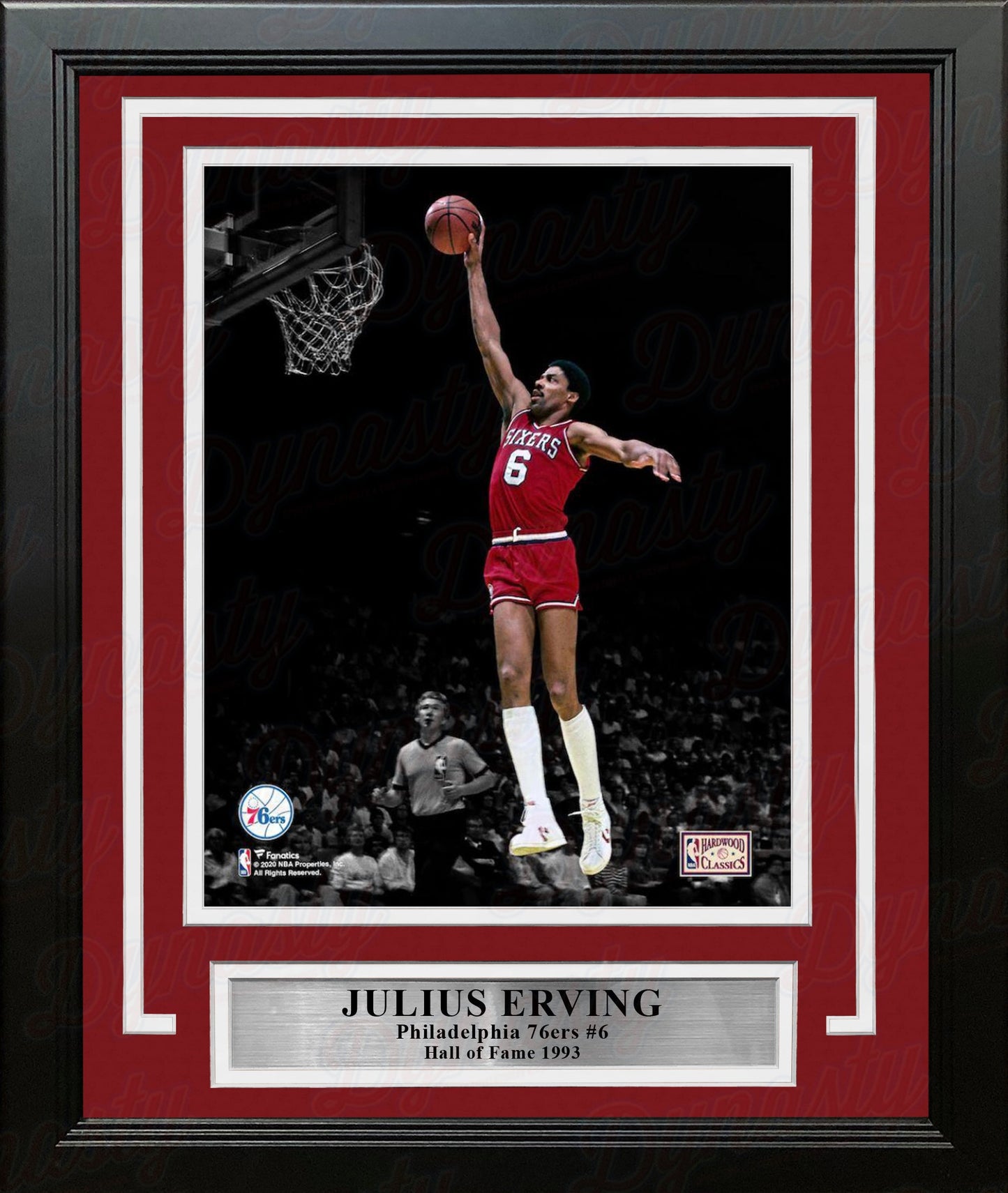 Julius "Dr. J" Erving Blackout Dunk Philadelphia 76ers 8" x 10" Framed Basketball Photo
