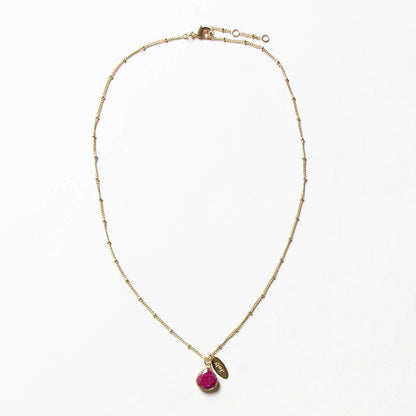 July Ruby Birthstone Necklace by Tiny Rituals