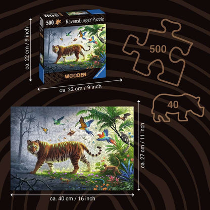 Jungle Tiger 500 Piece Wood Jigsaw Puzzle Ravensburger