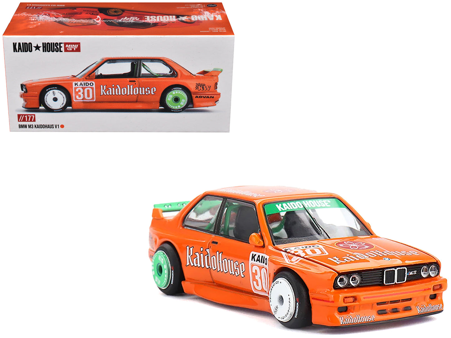 BMW M3 "KaidoHaus V1" #30 Orange (Designed by Jun Imai) "Kaido House" Special 1/64 Diecast Model Car by Mini GT  free shipping USA
