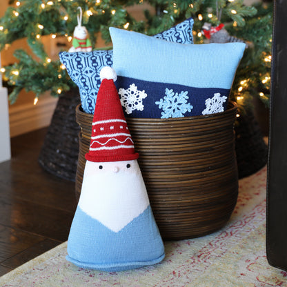 Santa Cone Pillow, 15", Blue by Melange Collection