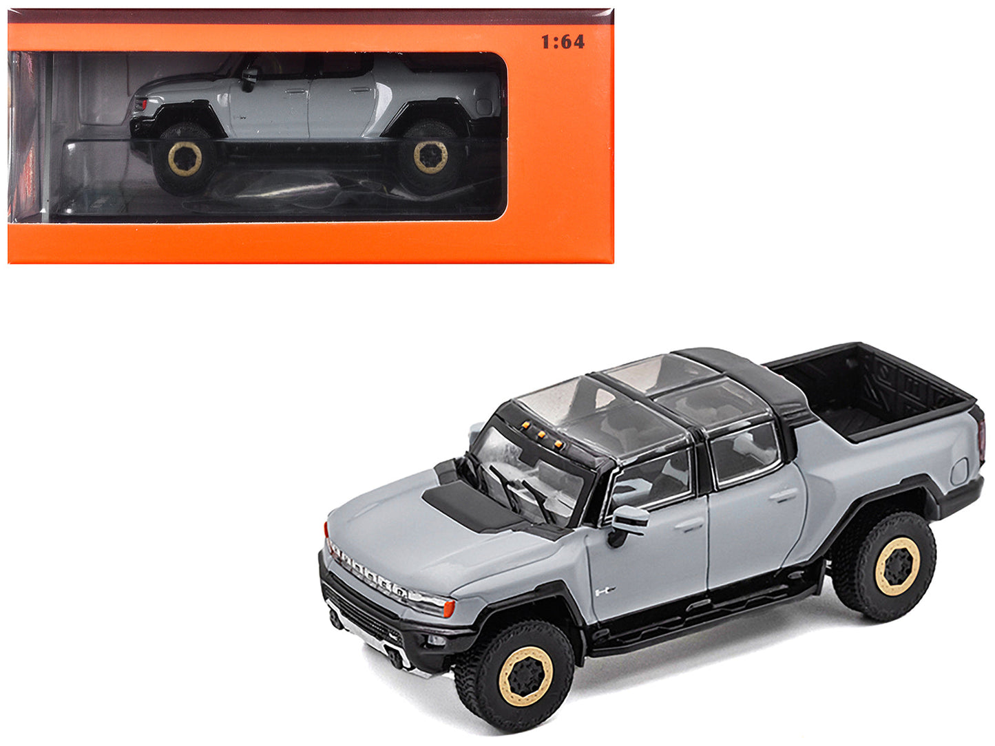 2022 GMC Hummer EV Pickup Truck Gray 1/64 Diecast Model Car by GCD  free shipping USA