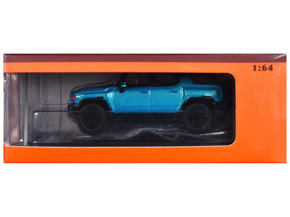 2023 GMC Hummer EV SUV Blue Metallic with Black Top 1/64 Diecast Model Car by GCD  free shipping USA