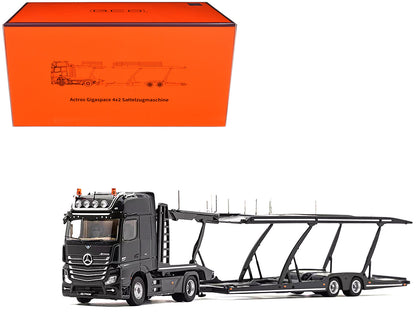 Mercedes-Benz Actros Auto Transporter Black 1/64 Diecast Model by GCD  free shipping USA