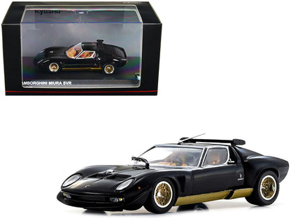 Lamborghini Miura SVR Black with Gold Accents and Wheels 1/43 Diecast Model Car by Kyosho  free shipping USA