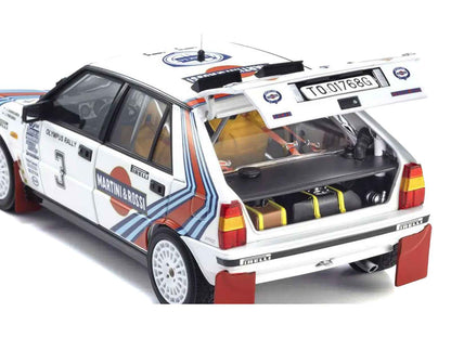 Lancia Delta HF 4WD #3 Juha Kankkunen - Juha Piironen "Martini Racing" Winner "Olympus Rally" (1987) 1/18 Diecast Model Car by Kyosho