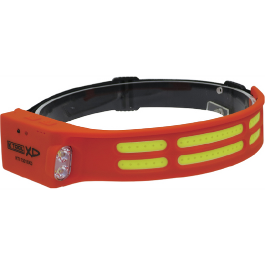 K Tool International 600 LM Flexible COB Headlight with a Motion Sensing Side Flashlight