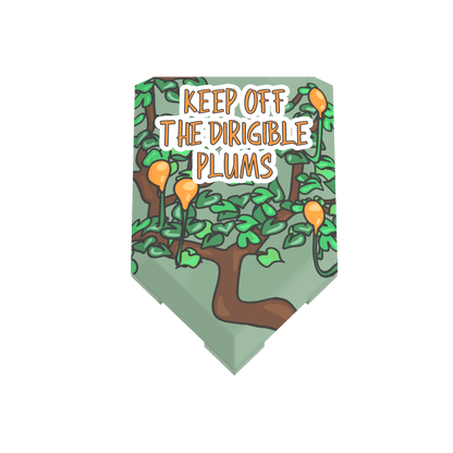 Keep Off The Dirigible Plums Banner Flag - Custom Printed - Made Using a LEGO® Tile