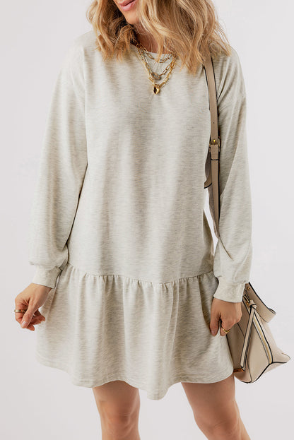 Charlee Puff Sleeve Ruffle Hem Mini Dress by Threaded Pear