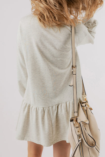 Charlee Puff Sleeve Ruffle Hem Mini Dress by Threaded Pear