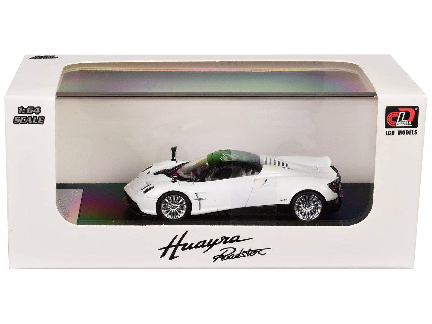 Pagani Huayra Roadster White Metallic with Black Top 1/64 Diecast Model Car by LCD Models  free shipping USA