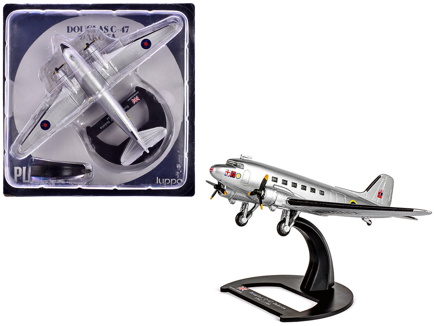 Douglas C-47 Dakota Transport Aircraft "Field Marshal Montgomery No. 24 Squadron" Royal Air Force (1945) "Planes of World War II" Series 1/144 Diecast Model Airplane by Luppa  free shipping USA