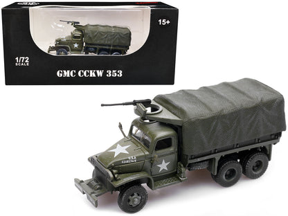 GMC CCKW 353 Truck With Mounted Gun Olive Drab "4148174-S" US Army World War II 1/72 Diecast Model by Legion  free shipping USA