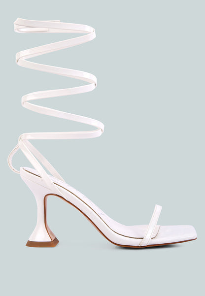 lewk strappy tie up spool heel sandals by London Rag