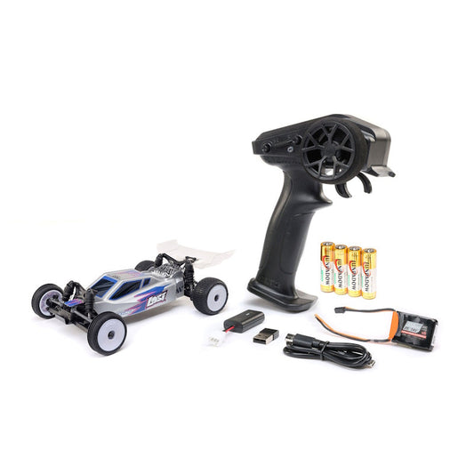 Losi 1/24 Micro-B 2S 2WD RTR Race Buggy Silver w Battery + Charger