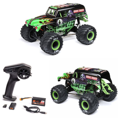 Losi (LOS01026T1) 1/18 Mini LMT 4X4 Brushed Monster Truck RTR Grave Digger GREEN