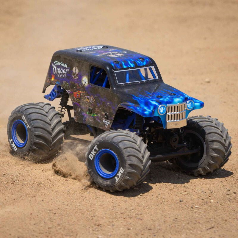 Losi 1/18 Mini LMT 4X4 BLUE Brushed Monster Truck RTR, Son-Uva Digger LOS01026T2