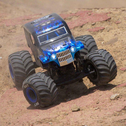 Losi 1/18 Mini LMT 4X4 BLUE Brushed Monster Truck RTR, Son-Uva Digger LOS01026T2