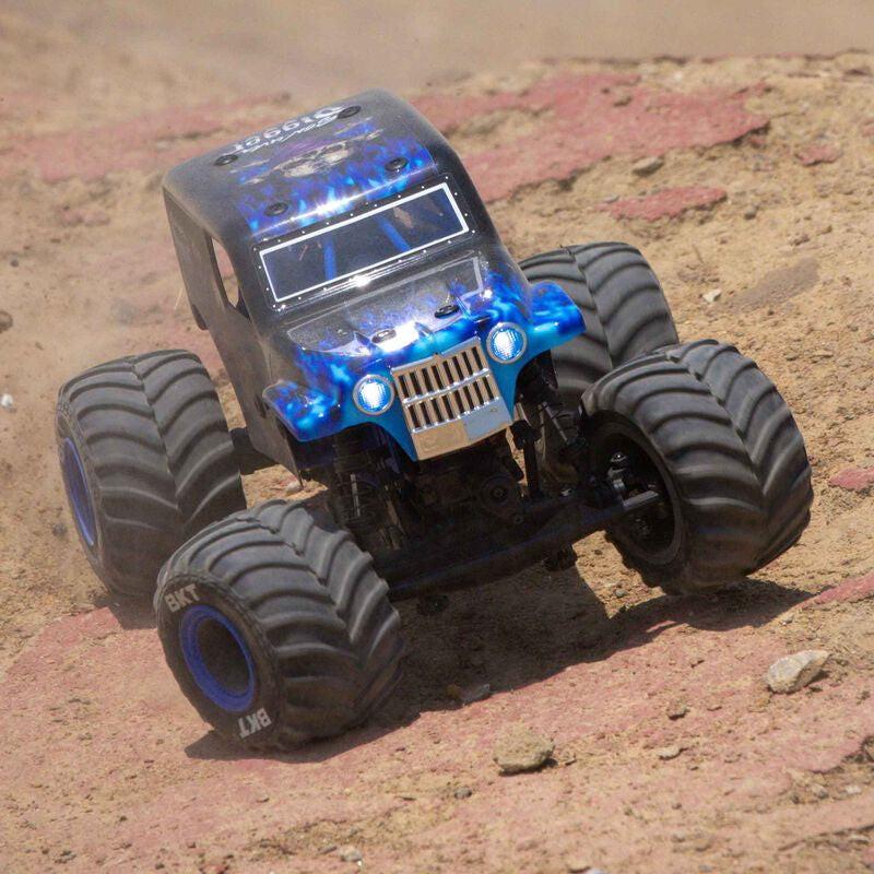 Losi 1/18 Mini LMT 4X4 BLUE Brushed Monster Truck RTR, Son-Uva Digger LOS01026T2