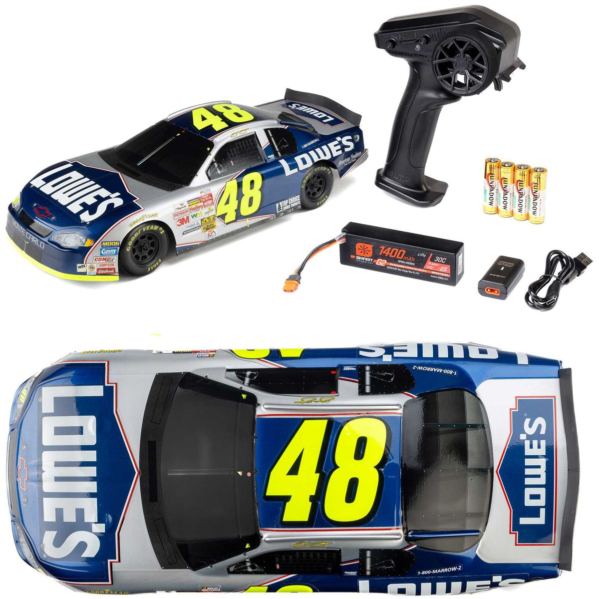 Losi 1/12 NASCAR Jimmie Johnson Lowe's Chevrolet Monte Carlo RTR RC Race Car