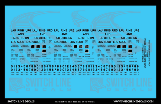N Scale Laurinburg and Southern Railroad 50' Boxcar Decal Set