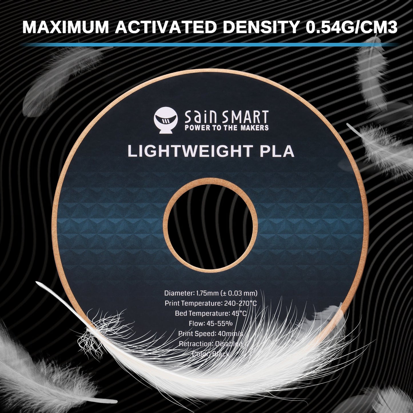 LW-PLA Filament, 1.75mm, Black & White, 1KG, Lightweight Low-Density Active Foaming PLA for 3D Print RC Planes Drone Parts