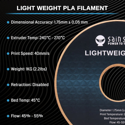 LW-PLA Filament, 1.75mm, Black & White, 1KG, Lightweight Low-Density Active Foaming PLA for 3D Print RC Planes Drone Parts