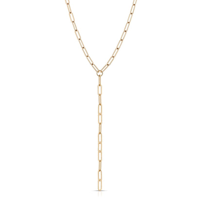 Large Elongated Link Lariat by eklexic jewelry