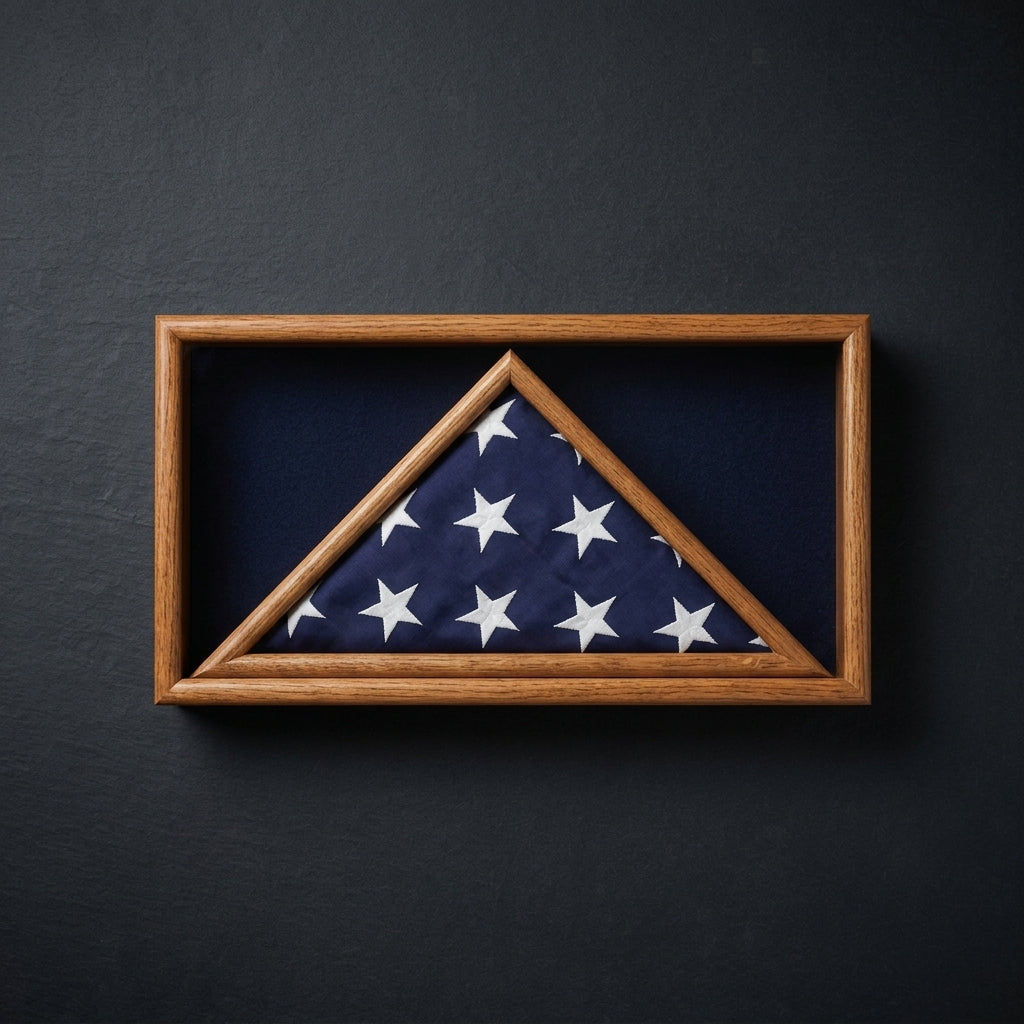 Military Flag and Medal Display Case Shadow Box back panel for easy flag insertion
