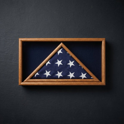 Military Flag and Medal Display Case Shadow Box back panel for easy flag insertion