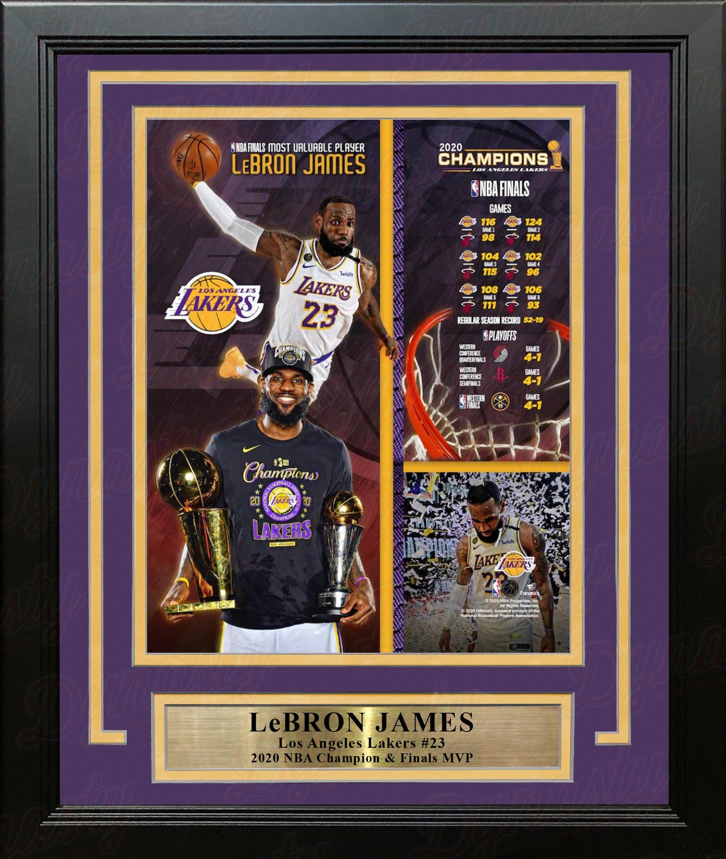 LeBron James 2020 NBA Champions LA Lakers 8x10 Framed Basketball Collage Photo