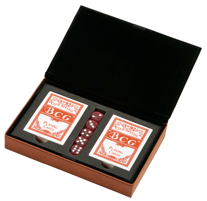 Leatherette 2 Card Deck Set, Caramel 5" X 7.75" by Creative Gifts
