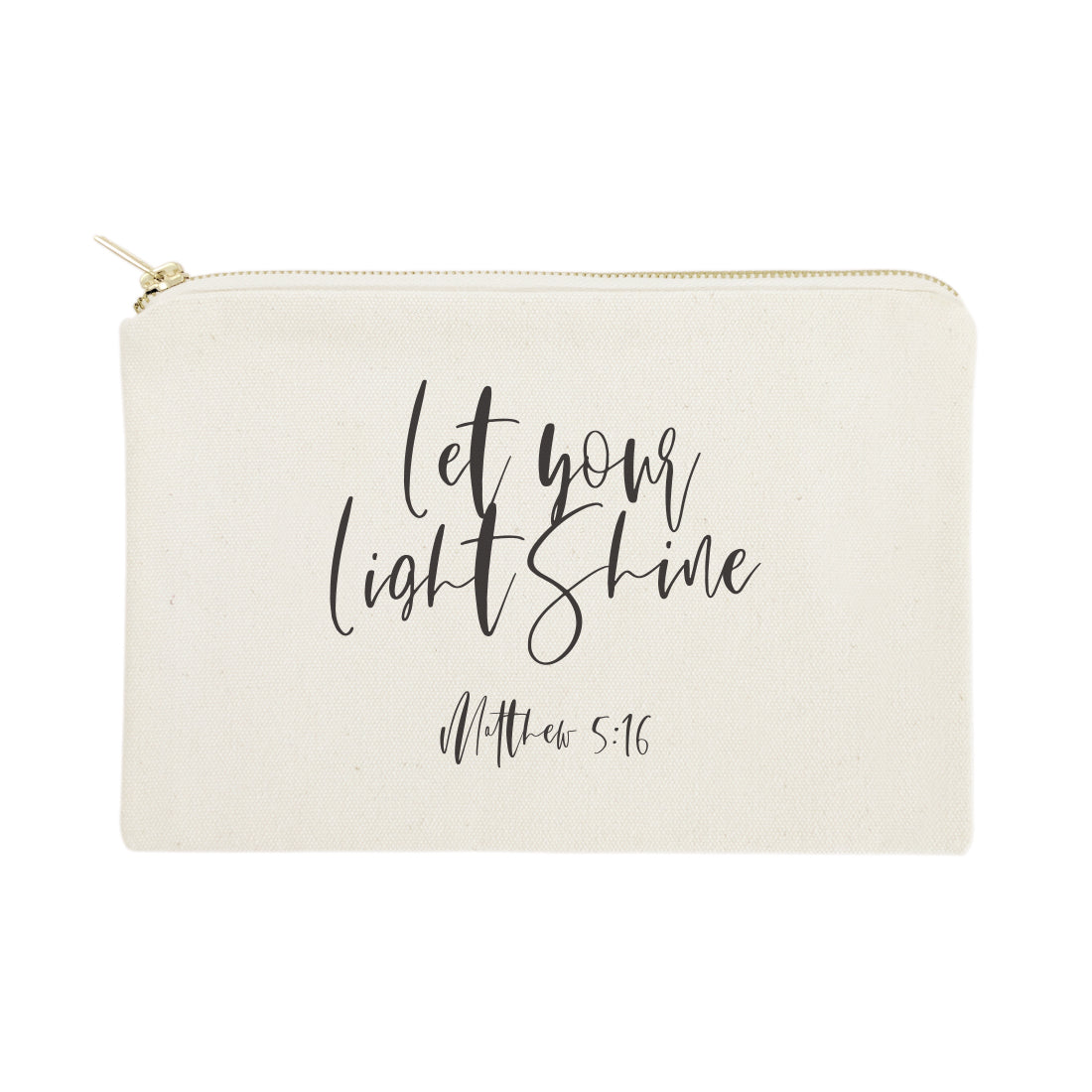 Let Your Light Shine, Matthew 5:16 Cotton Canvas Cosmetic Bag by The Cotton & Canvas Co.