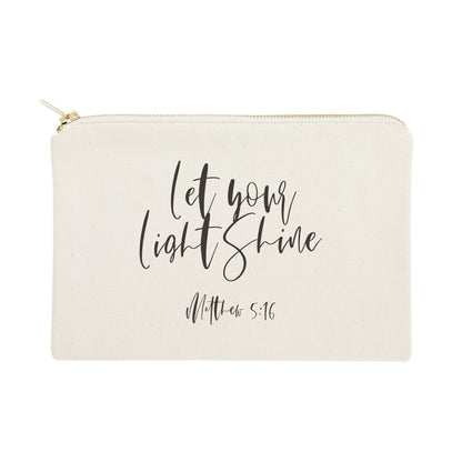Let Your Light Shine, Matthew 5:16 Cotton Canvas Cosmetic Bag by The Cotton & Canvas Co.