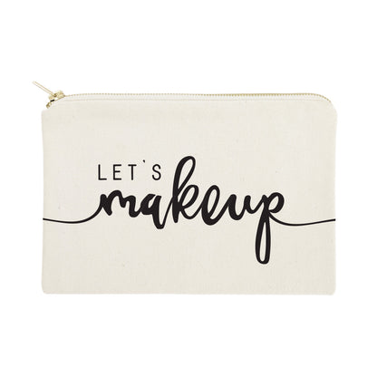 Let's Makeup Cotton Canvas Cosmetic Bag by The Cotton & Canvas Co.