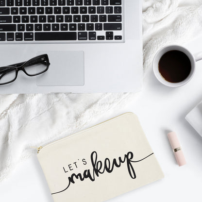 Let's Makeup Cotton Canvas Cosmetic Bag by The Cotton & Canvas Co.