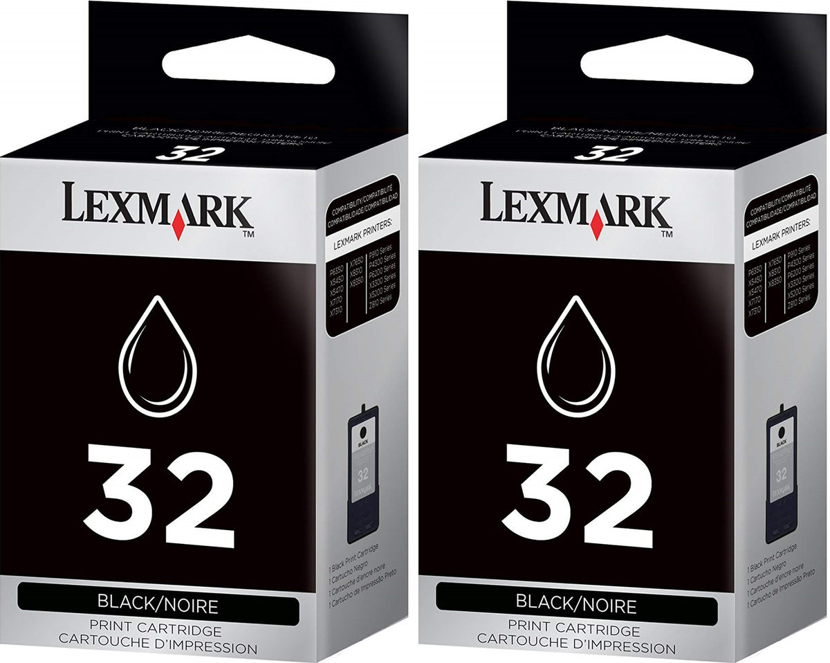 New, Pre-Owned - Lexmark (18C0533) NO.32  Ink Cartridges (Black, 2-Pack)