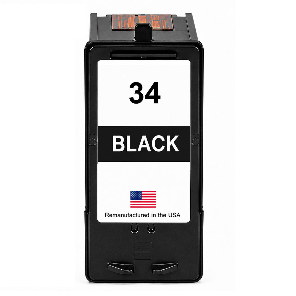 U.S. Remanufactured for Lexmark #34 18C0034 Black Ink Cartridge