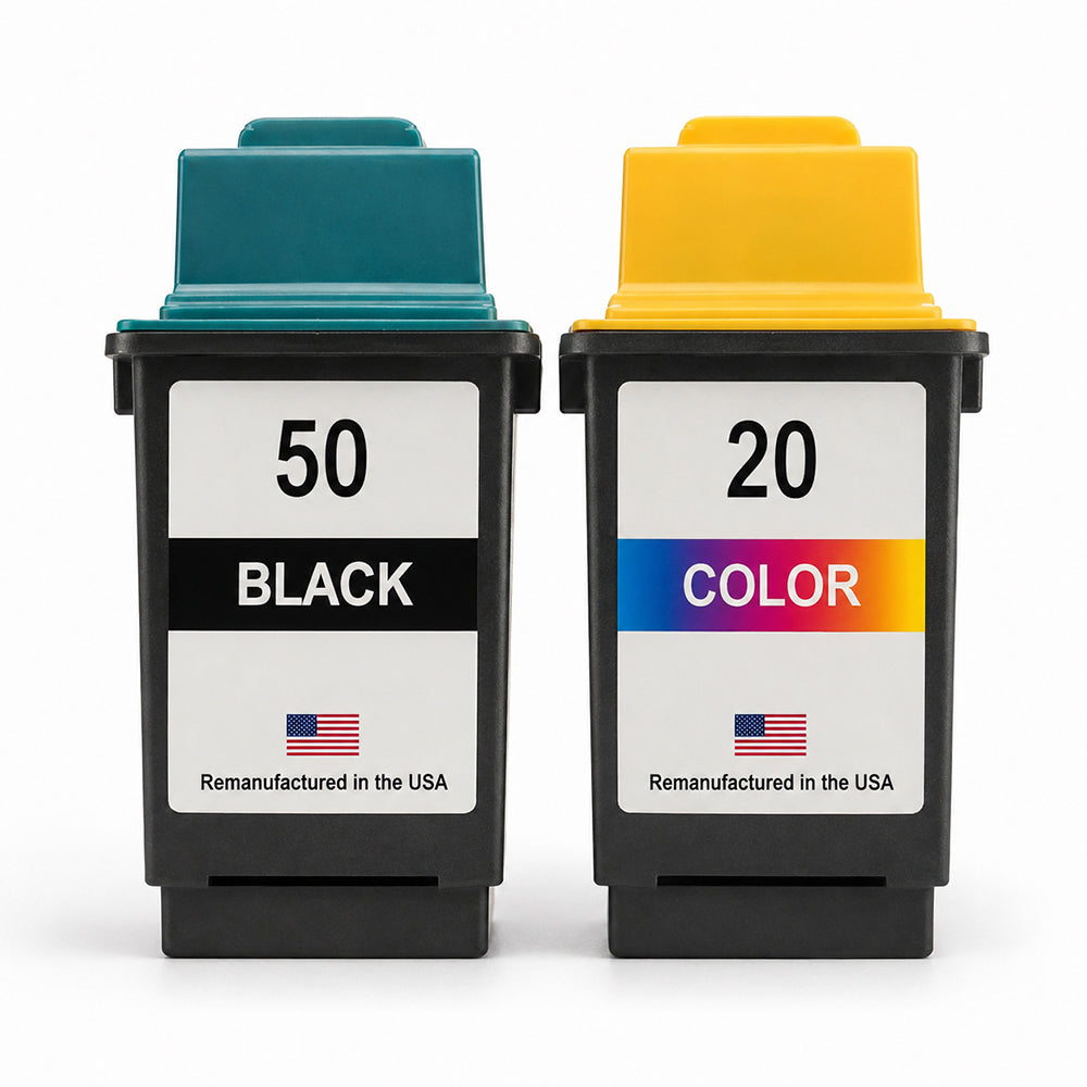 U.S. Remanufactured Ink Cartridges for Lexmark #50 Black / #20 Color Combo Pack