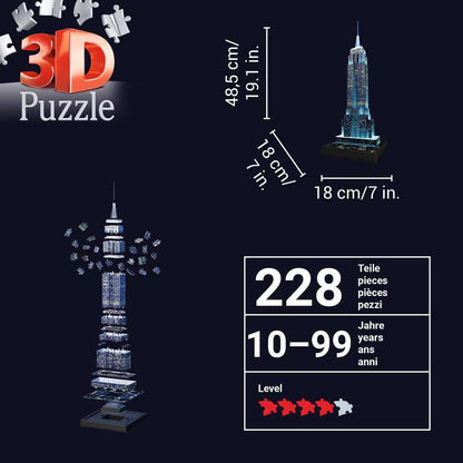 Light-Up Empire State Building 228 Piece 3D Jigsaw Puzzle Ravensburger
